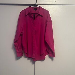 Express Fuchsia Button-Up Shirt NWT